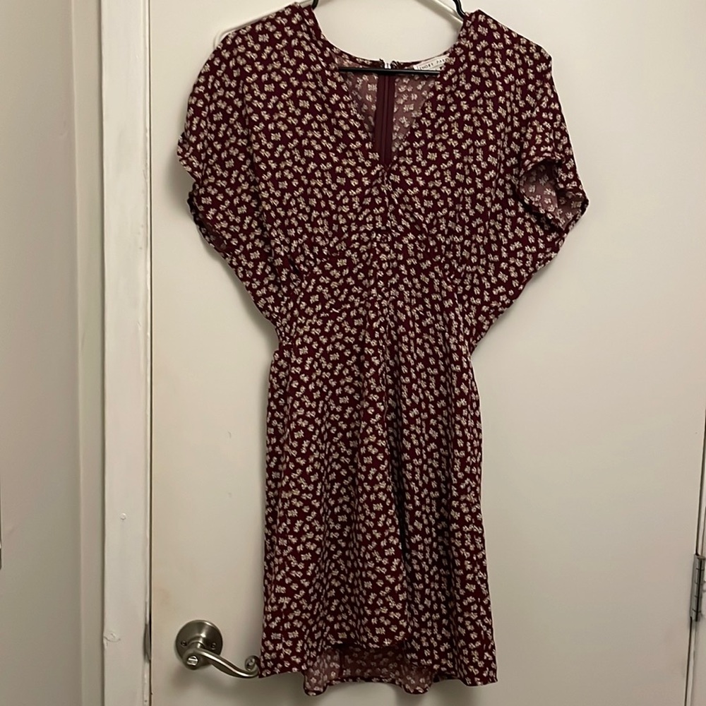 Maroon and floral summer dress